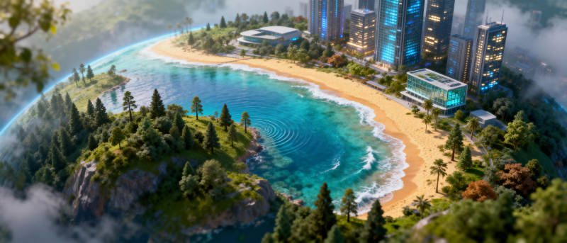 海滨城市风光图片