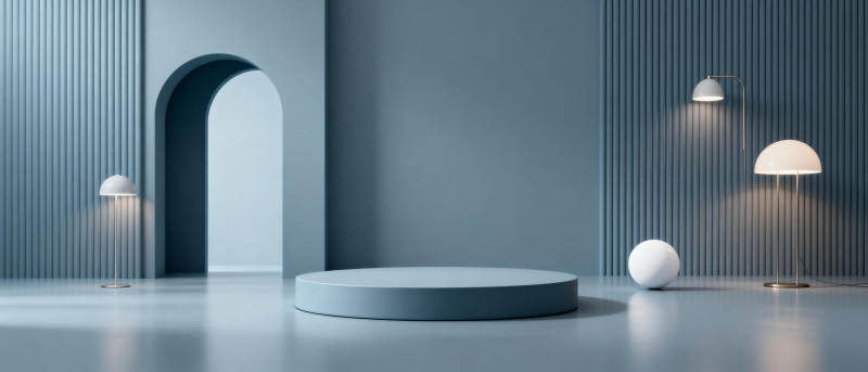 极简空间展示台图片