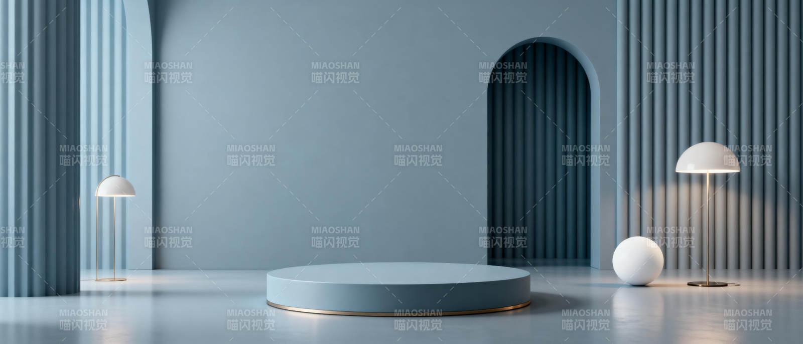 简约蓝调空间图片