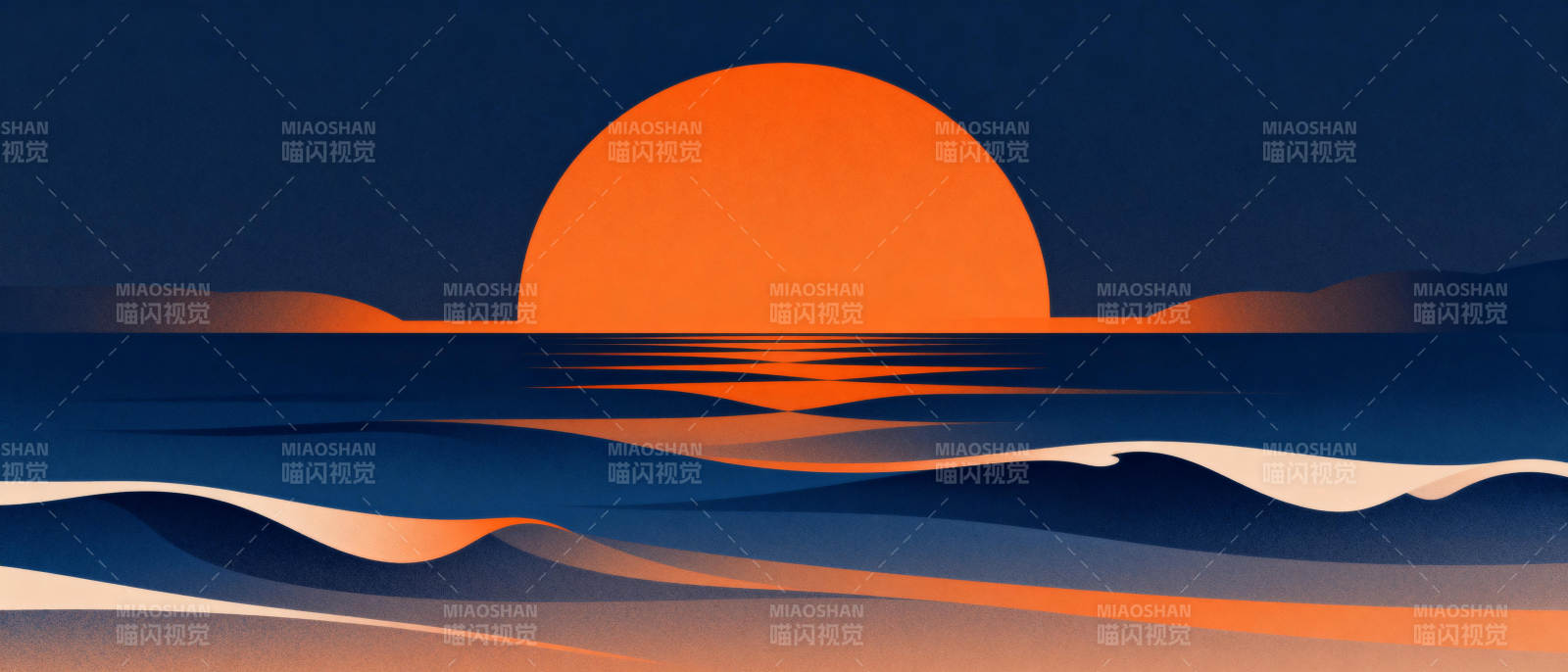 橙日海平线图片