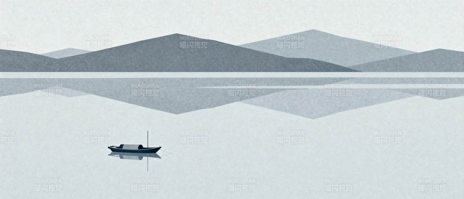 孤舟静泊山水间图片