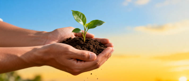 守护新生绿芽图片