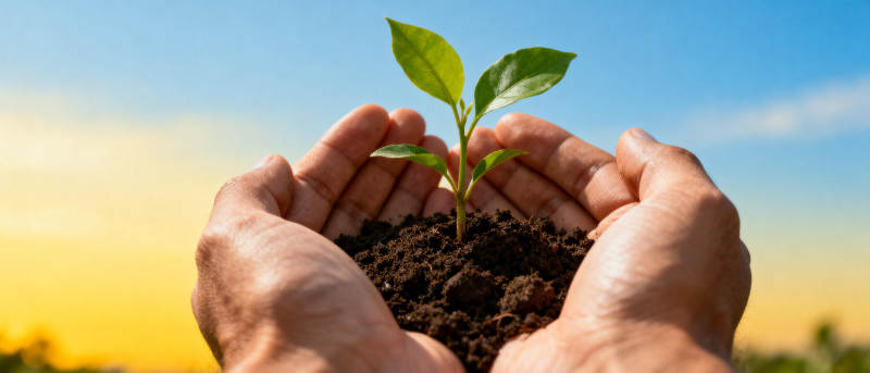 呵护新生绿芽图片