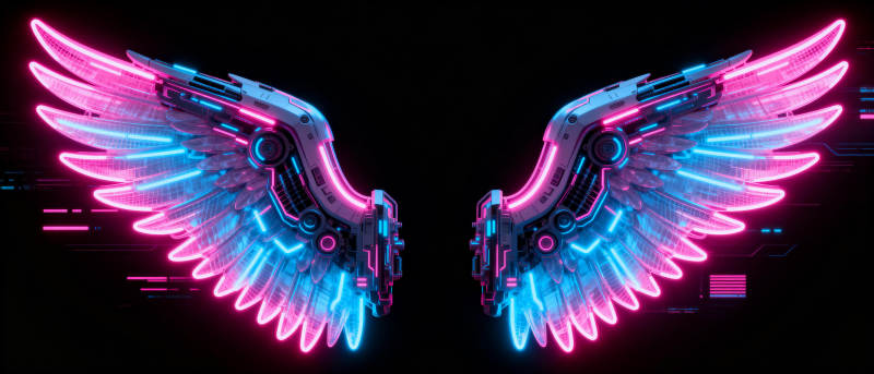 霓虹机械羽翼图片