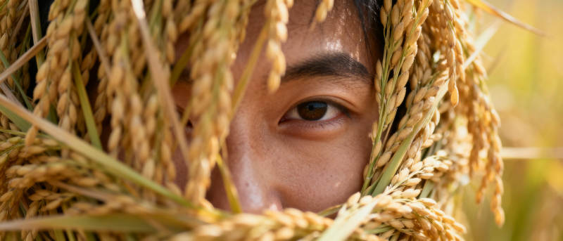 稻香里的凝视图片