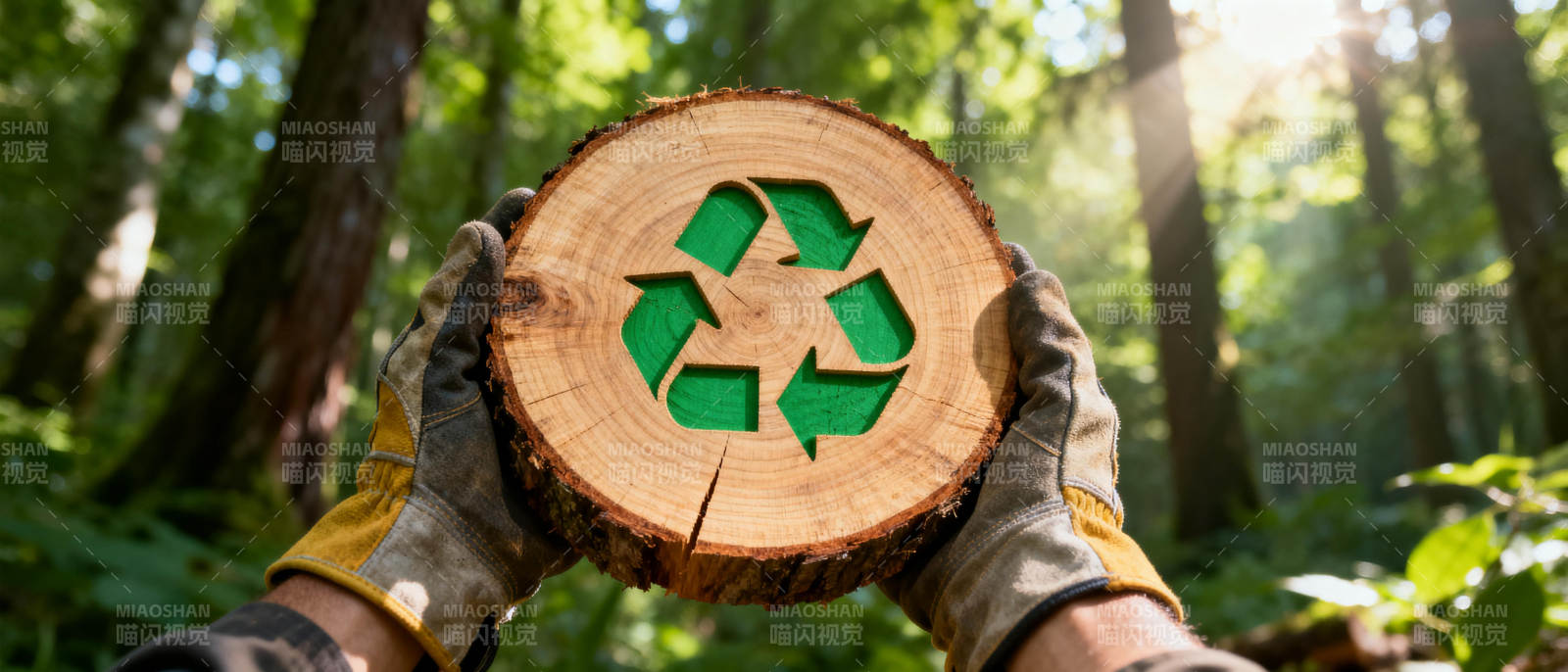 森林中的绿色循环图片
