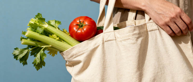新鲜蔬菜购物袋图片