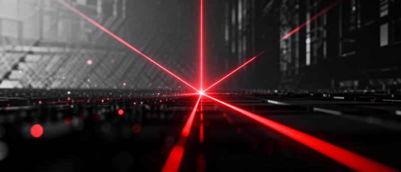 红光交错的未来都市图片