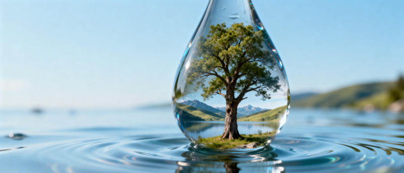 水滴中的生命之树图片