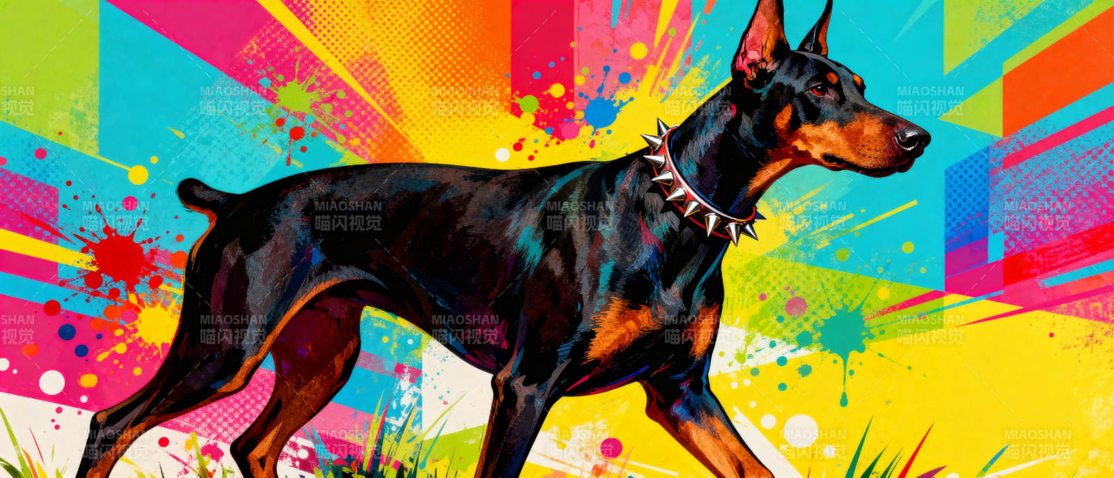 炫彩杜宾犬图片