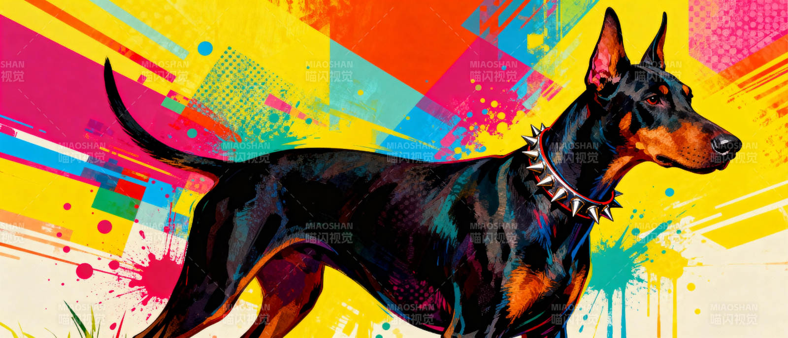 炫彩杜宾犬图片