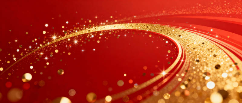 璀璨红金光影图片