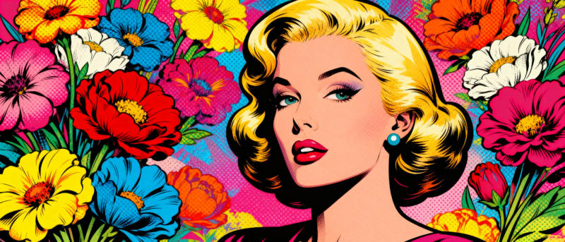 花丛中的金发美人图片