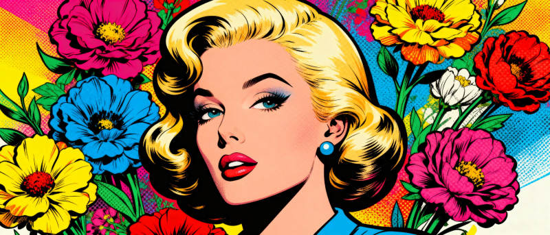 花丛中的金发美人图片