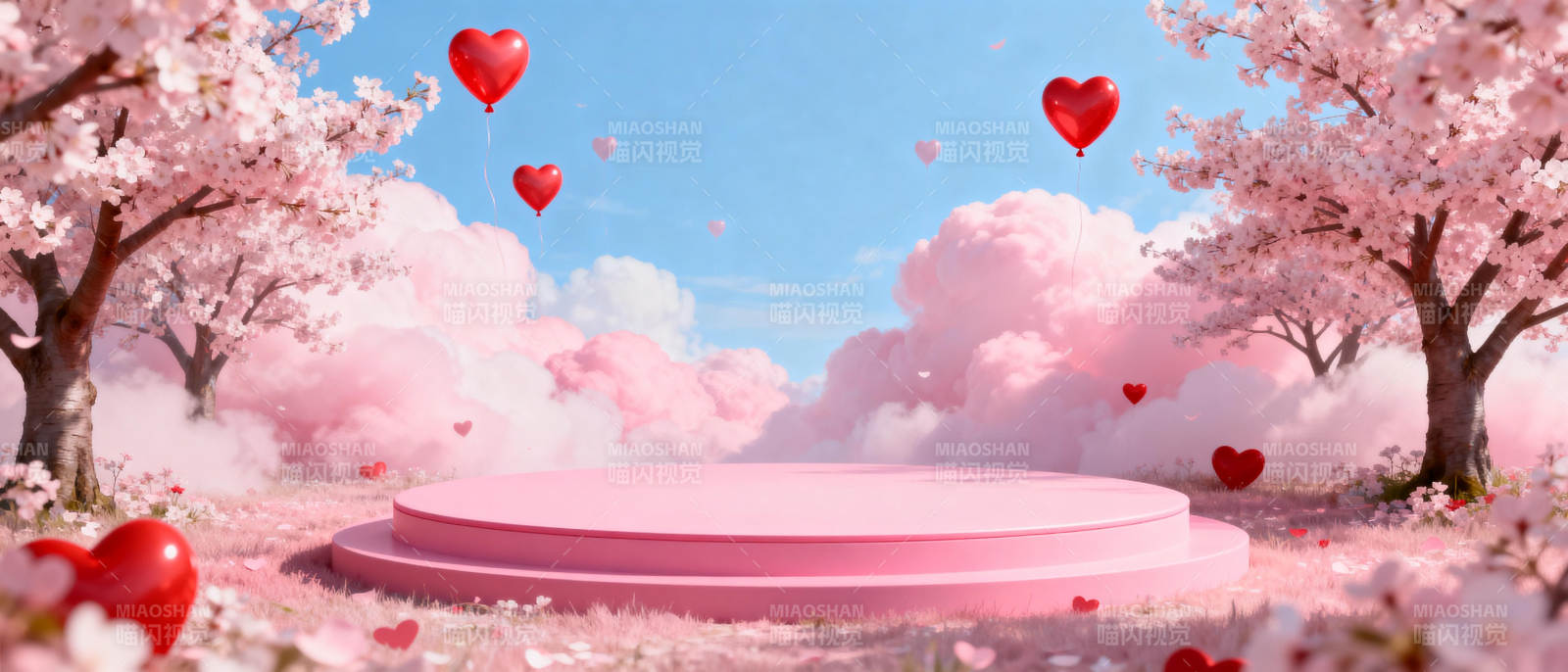 樱花浪漫心形梦图片