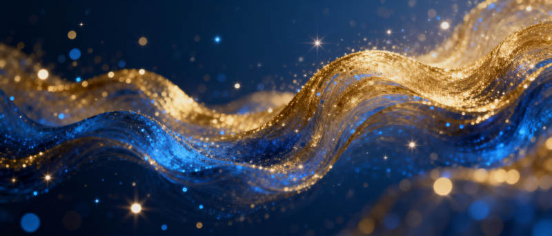 金色波浪星光璀璨图片