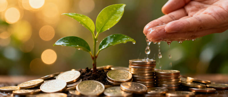 金钱滋养成长图片