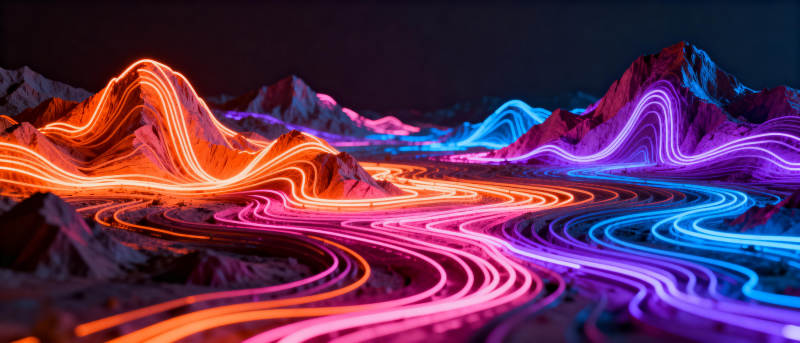 霓虹山河夜景图片