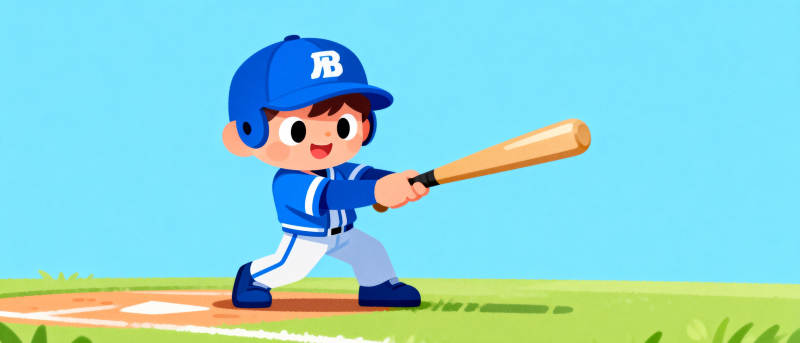 棒球小将挥棒击球图片