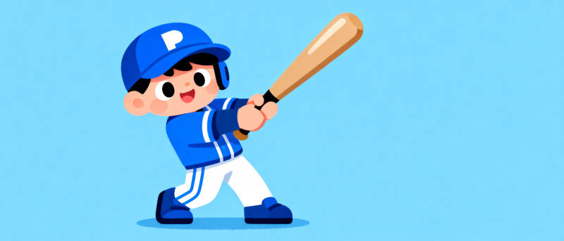 棒球小将挥棒击球图片