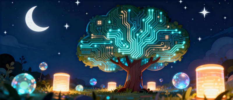 科技之树夜景图片