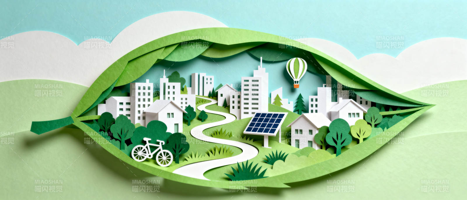 绿色城市新生活图片