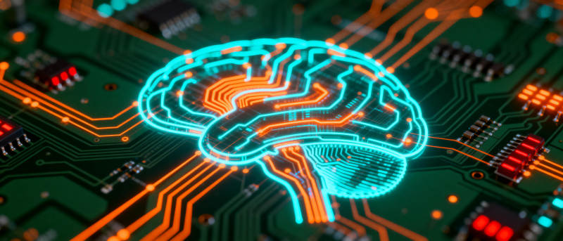 智能脑电路融合图片