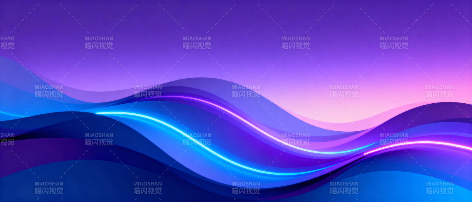 紫蓝波浪光影图片