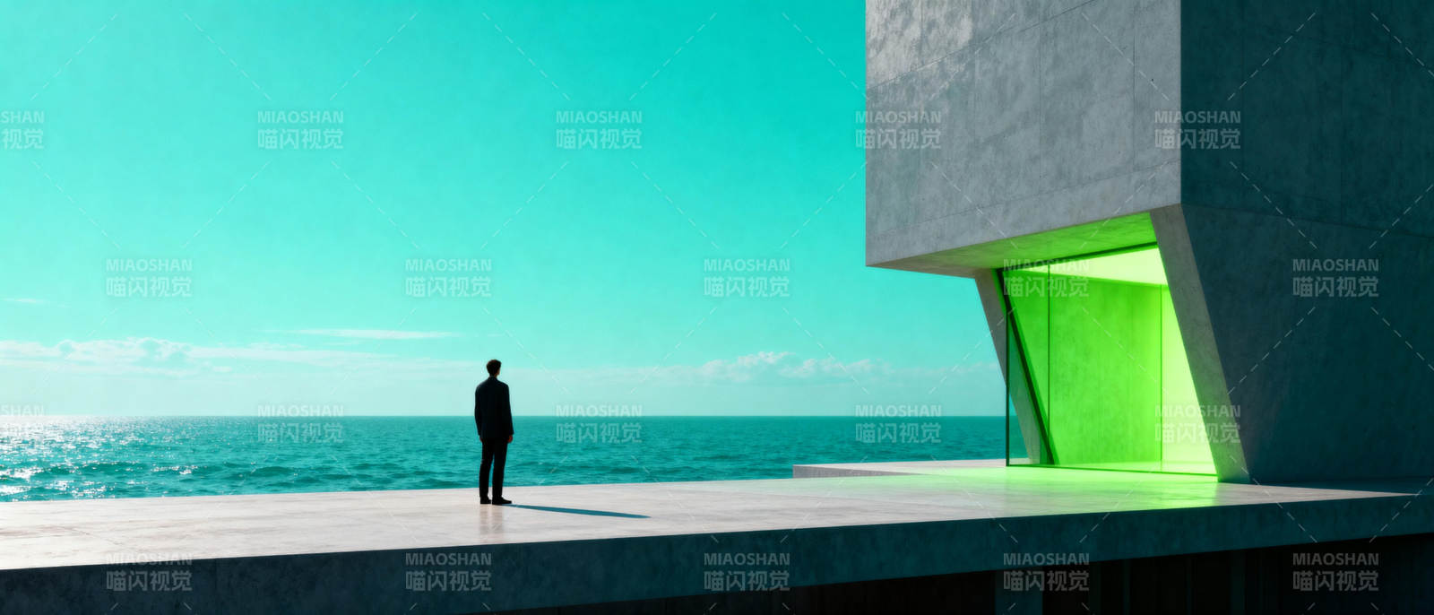 海天一色 静立凝望图片