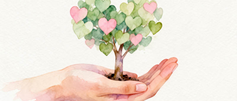心形树在掌心图片