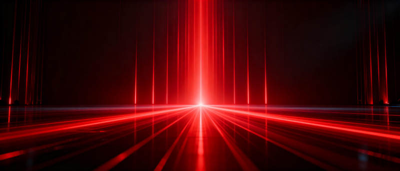 红色光束隧道图片