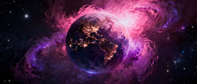 星河环绕地球图片