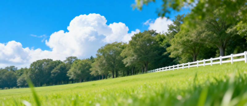 绿野蓝天白云图片