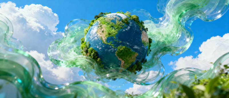 地球绿意盎然图片