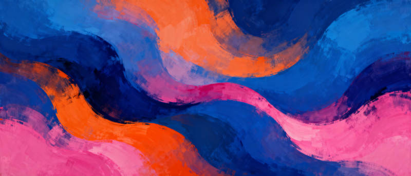 色彩流动的抽象画图片
