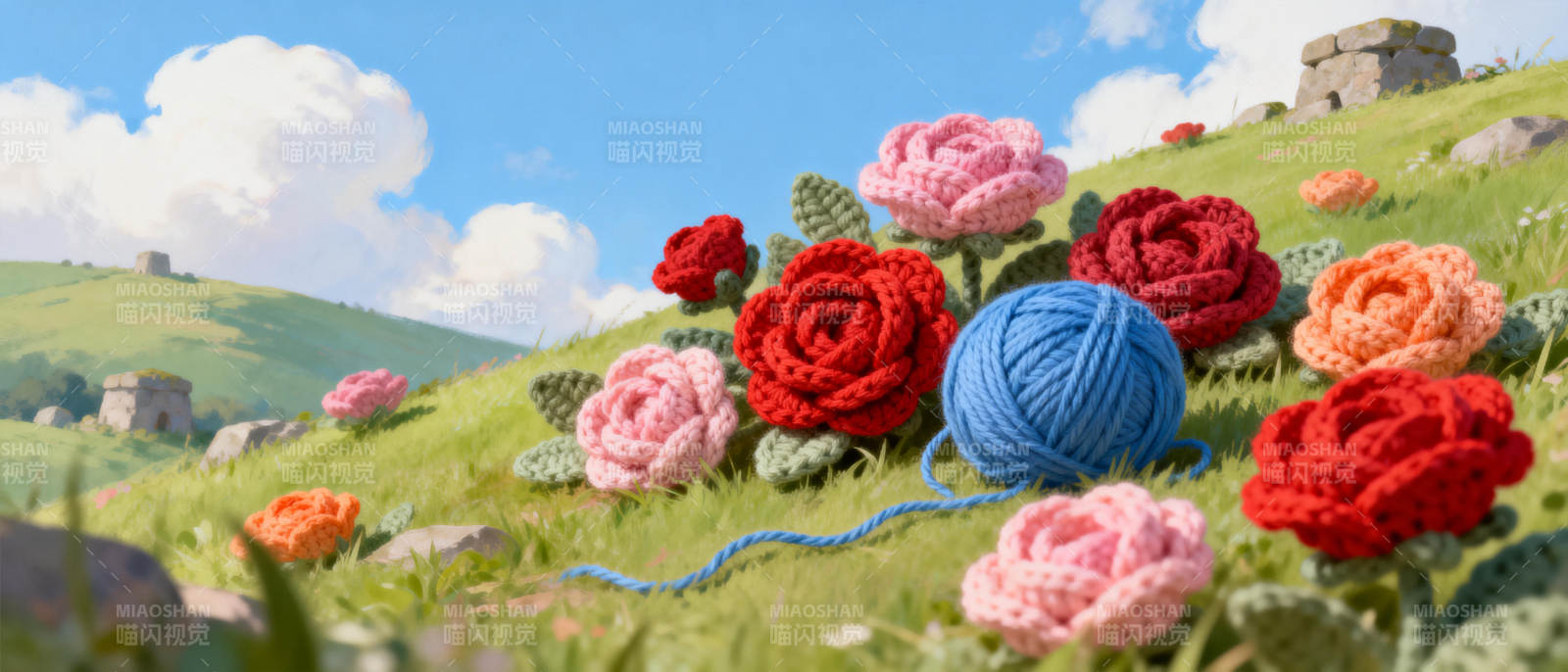 毛线花田图片