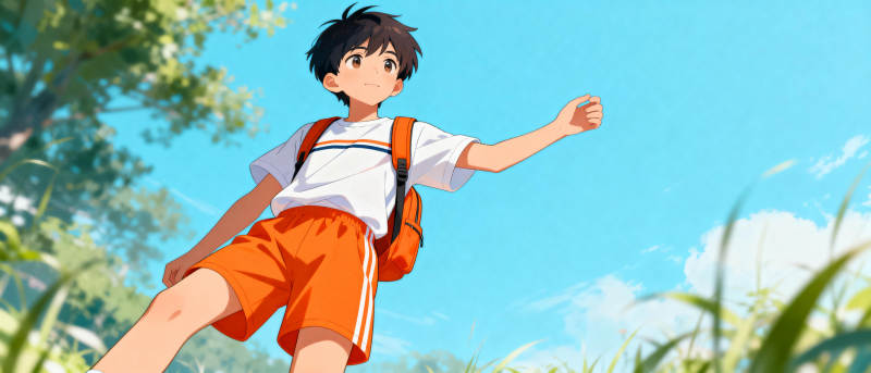 少年奔跑在阳光下图片