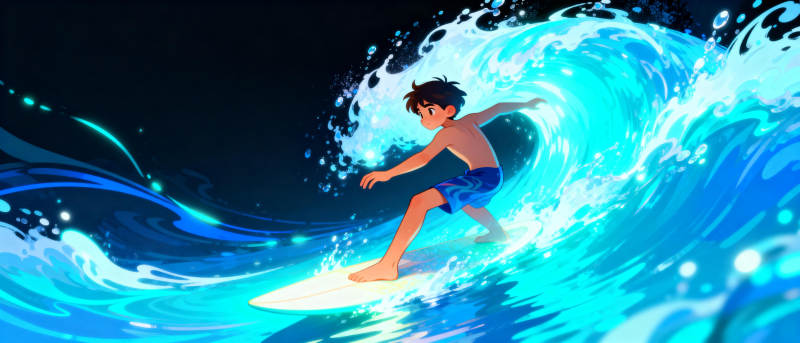 冲浪少年图片