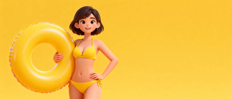 夏日泳装女孩图片