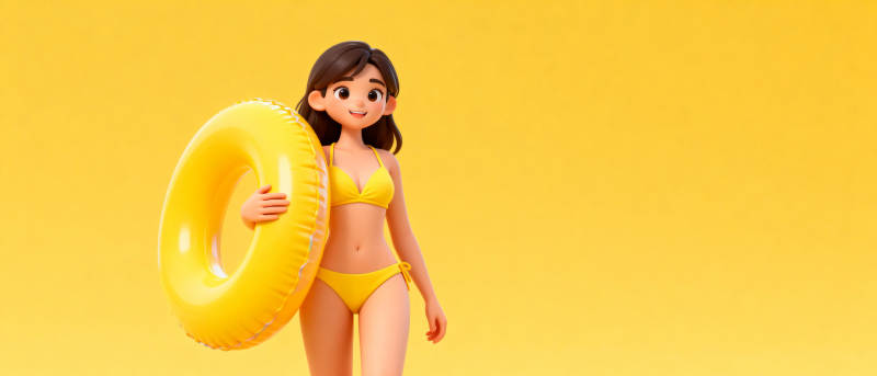 夏日泳装女孩图片