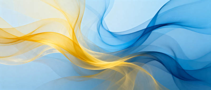 蓝黄交织的流动艺术图片