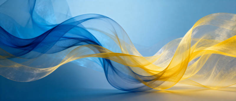 蓝黄交织的流动艺术图片