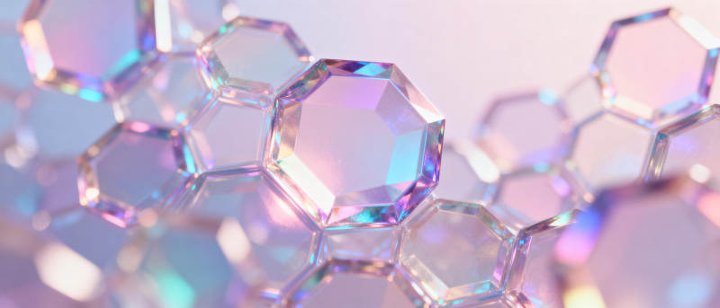 晶莹六边形结构图片