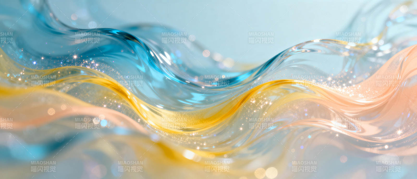 流光溢彩的波浪图片