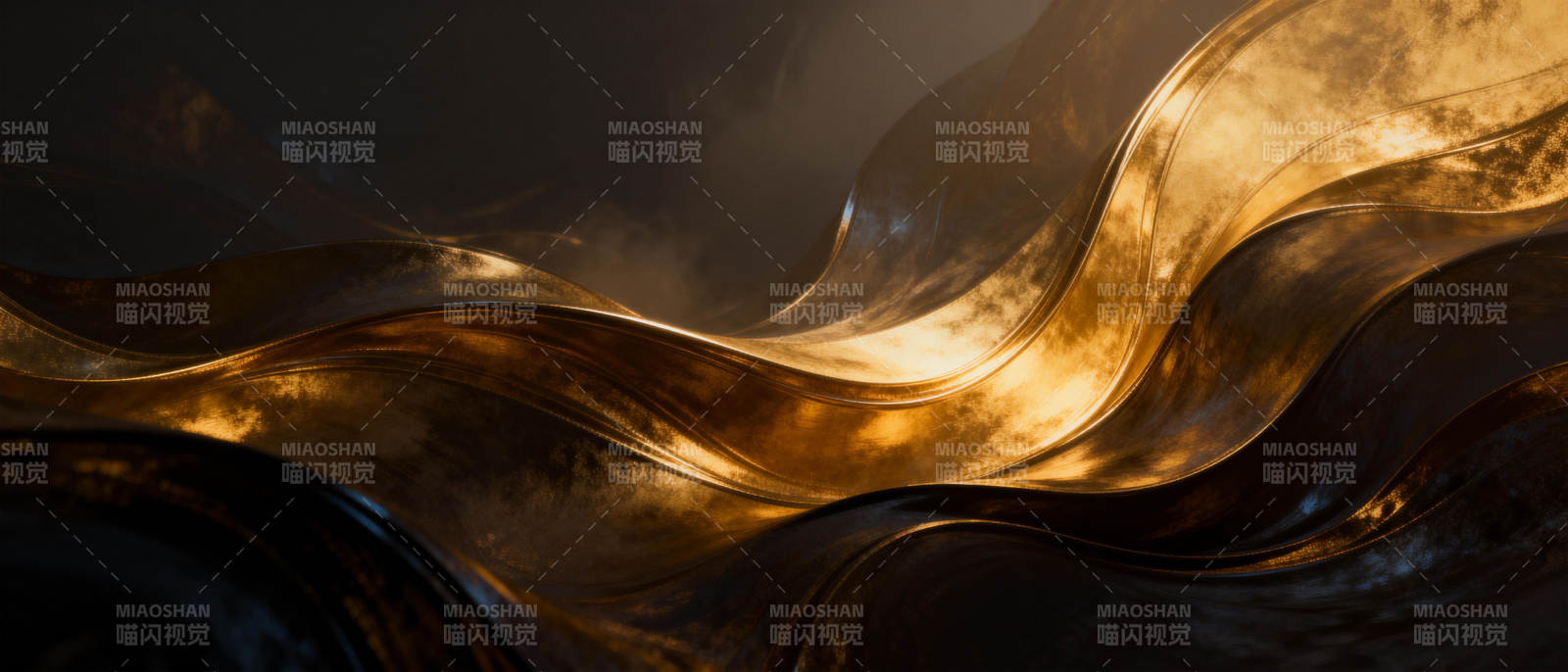 金色波浪流动图片