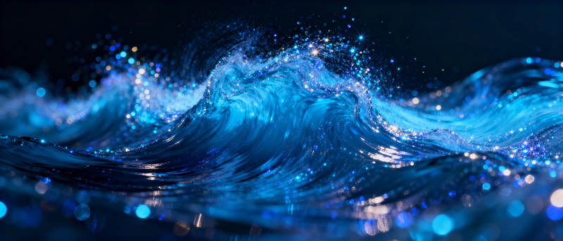 蓝色波浪闪耀图片