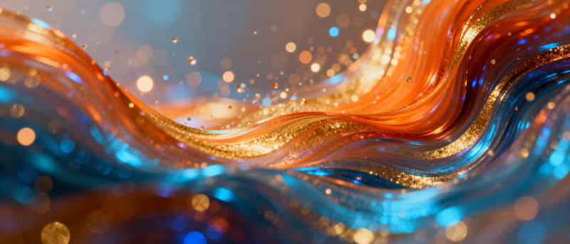 流光溢彩的波浪图片