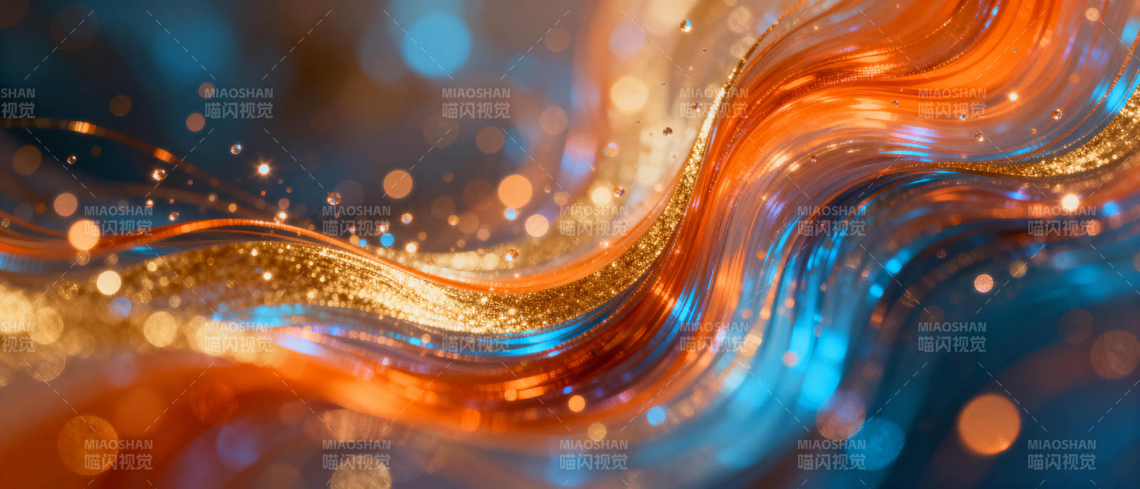 流光溢彩的波浪图片