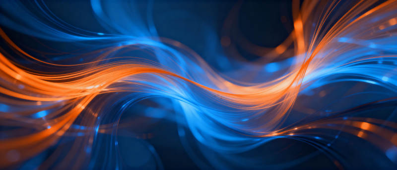 蓝橙流光交织图片