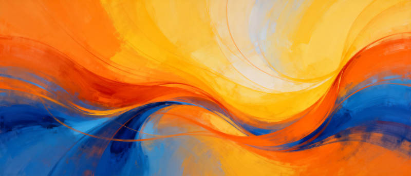 色彩流动的抽象画图片